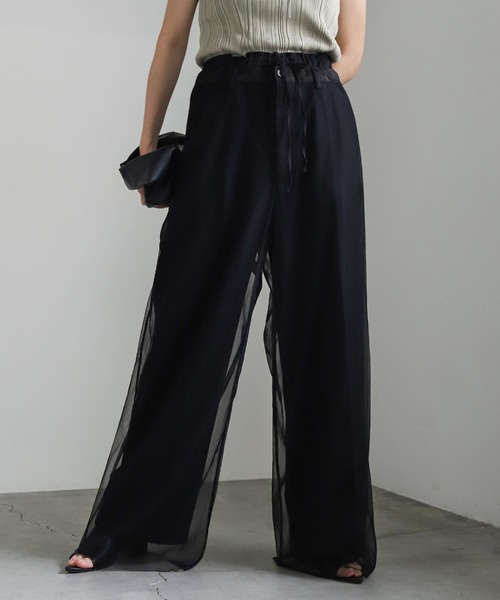 select MOCA（セレクトモカ）の「チュールパンツ（その他パンツ・レディース・アイボリー/ブラック・FREE）」の2枚目の写真