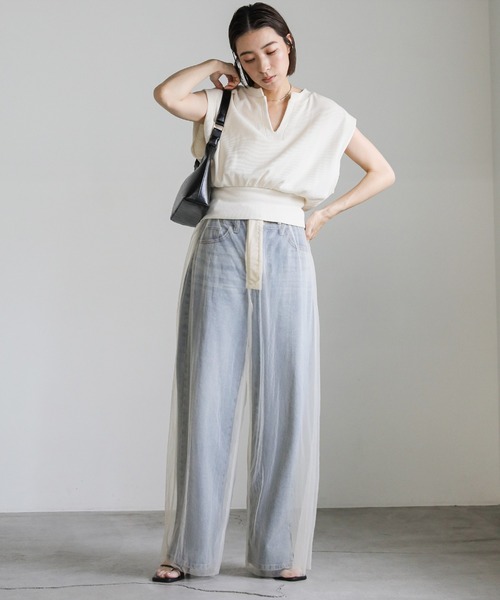 select MOCA（セレクトモカ）の「チュールパンツ（その他パンツ・レディース・アイボリー/ブラック・FREE）」の16枚目の写真