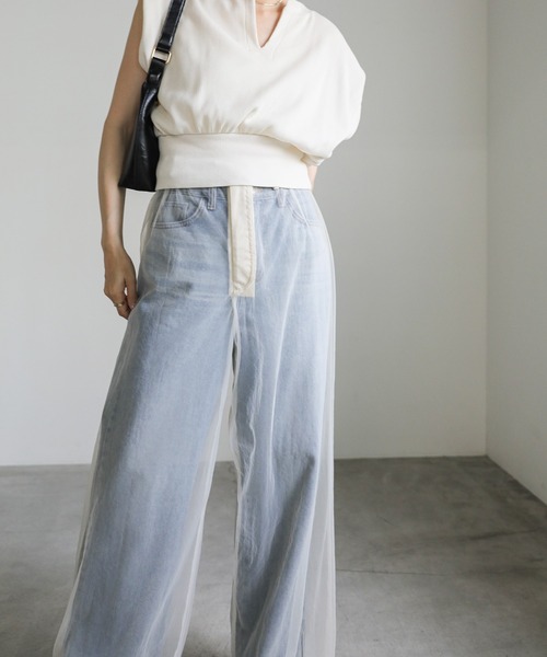 select MOCA（セレクトモカ）の「チュールパンツ（その他パンツ・レディース・アイボリー/ブラック・FREE）」の20枚目の写真