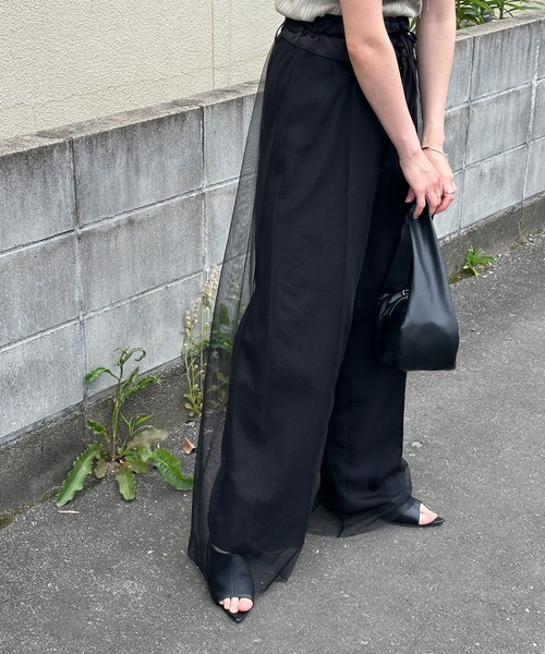 select MOCA（セレクトモカ）の「チュールパンツ（その他パンツ・レディース・アイボリー/ブラック・FREE）」の5枚目の写真