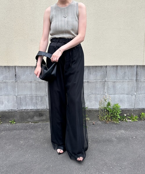 select MOCA（セレクトモカ）の「チュールパンツ（その他パンツ・レディース・アイボリー/ブラック・FREE）」の3枚目の写真