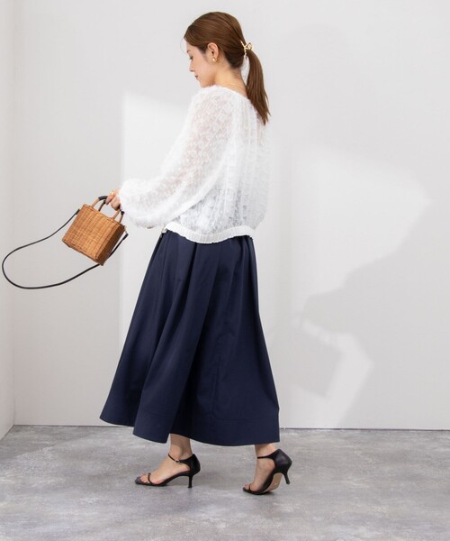 NOLLEY’S（ノーリーズ）の「《セットアップ対応》タック＆ギャザースカート（スカート・レディース・ホワイト/ホワイト系その他4/ネイビー・38/36）」の18枚目の写真