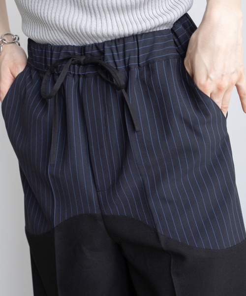 VACANCY(ヴァカンシー)の「レイヤードライクストライプイージーパンツ(スラックス・レディース・ブラック/グレー・MEDIUM/LARGE)」の16枚目の写真