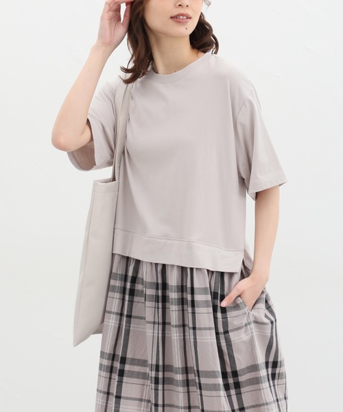 Honeys（ハニーズ）の「レイヤード風ワンピース（ワンピース・レディース・グレイッシュベージュ/ブラック/スミクロ/ブラック系その他・L/LL/M）」の12枚目の写真