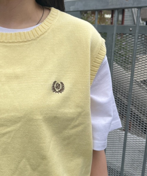 BROKEN BASE(ブロークンベース)の「ワンポイント刺繍コットンニットベスト(ベスト・メンズ・クリーム/ネイビー・MEDIUM/LARGE)」の13枚目の写真