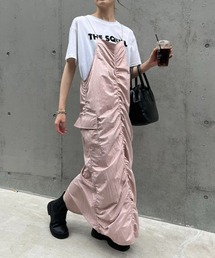 CIAOPANIC TYPY | 光沢ナイロンギャザーカーゴキャミワンピース(ワンピース)