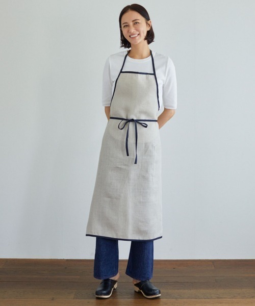 【fog linen work】フォグリネンワーク リネン エプロン 新品未使用 fog（フォグ）リネンパイピングエプロン（エプロン）｜fog linen work