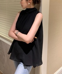 N.s（エヌドットエス）の「ハイネックバックリボンノースリーブシフォントップス（シャツ/ブラウス）」