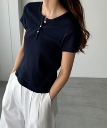 CANAL JEAN | El mar(エルマール) ラウンドネックヘンリー半袖Tシャツ(Tシャツ/カットソー)