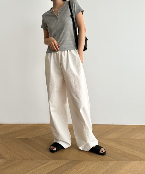 CANAL JEAN（キャナルジーン）の「El mar　ラウンドネックヘンリー半袖Tシャツ（Tシャツ/カットソー・レディース・ネイビー/グレー/アイボリー/ブラック・ONE SIZE）」の14枚目の写真