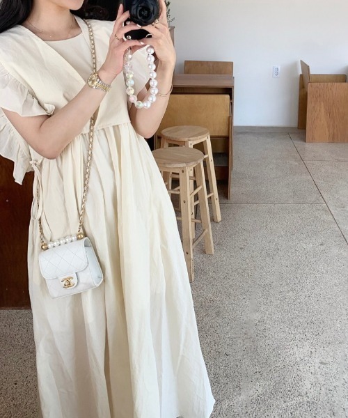 ABITOKYO(アビトーキョー)の「サイドリボンショルフリルベスト&キャミワンピース2点セット(ワンピース・レディース・イエロー/ベージュ/アイボリー・L/M/XL)」の14枚目の写真