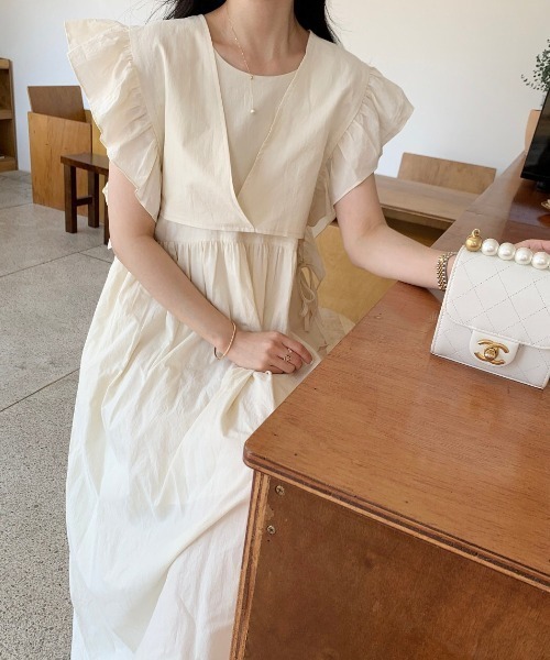 ABITOKYO(アビトーキョー)の「サイドリボンショルフリルベスト&キャミワンピース2点セット(ワンピース・レディース・イエロー/ベージュ/アイボリー・L/M/XL)」の15枚目の写真