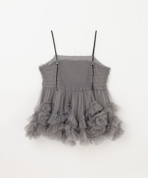 GRACE CONTINENTAL（グレースコンチネンタル）の「チュールフリルキャミソール（キャミソール・レディース・グレー/ブラック・36）」の8枚目の写真