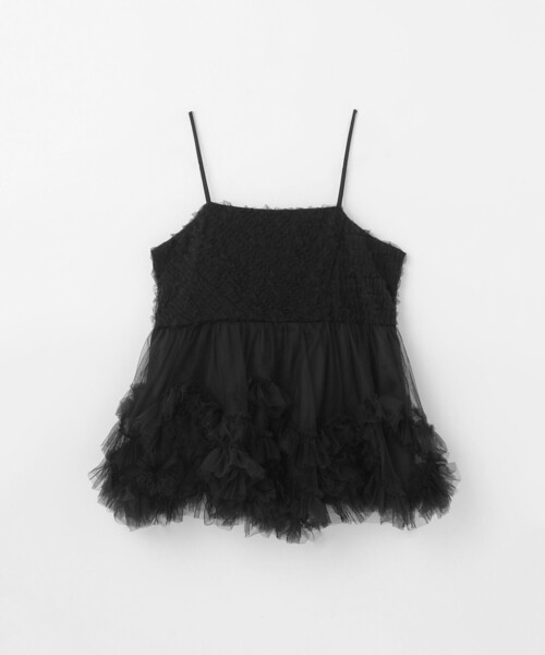 GRACE CONTINENTAL（グレースコンチネンタル）の「チュールフリルキャミソール（キャミソール・レディース・グレー/ブラック・36）」の14枚目の写真