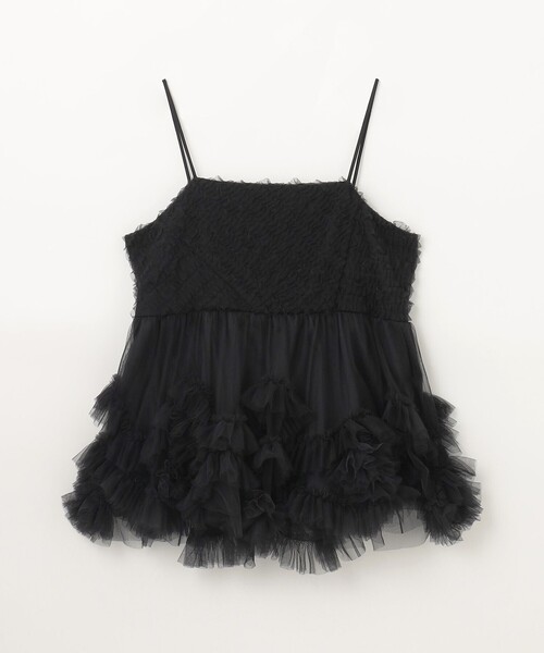 GRACE CONTINENTAL（グレースコンチネンタル）の「チュールフリルキャミソール（キャミソール・レディース・グレー/ブラック・36）」の15枚目の写真