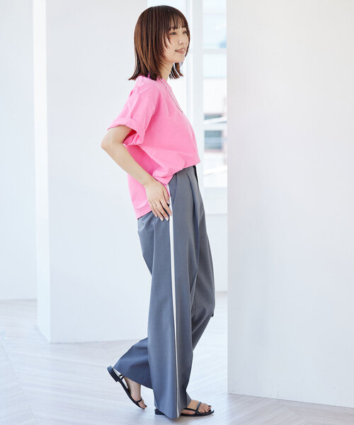 SLOBE IENA（スローブイエナ）の「BASIC BIG TEE -汗ジミ防止-（Tシャツ/カットソー・レディース・ピンク/チャコールグレー/ホワイト/ベージュ・FREE）」の21枚目の写真
