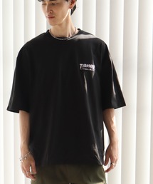 【THRASHER/スラッシャー】ワンポイントロゴ刺繍 ハーフスリーブ ビッグシルエットTシャツ
