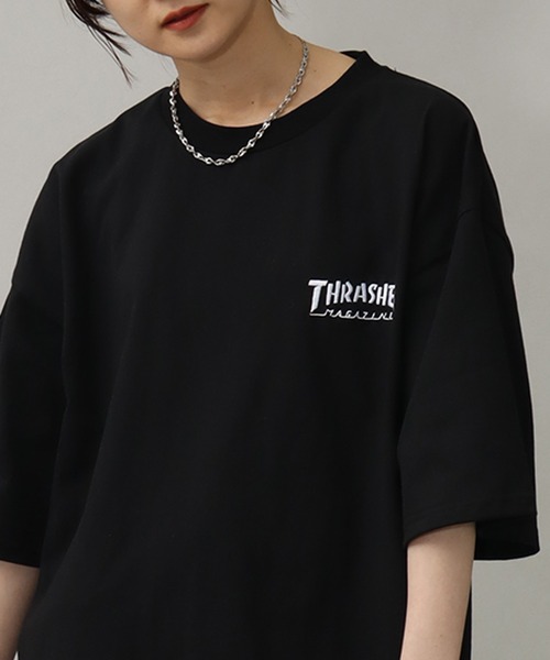 セール】【THRASHER/スラッシャー】ワンポイントロゴ刺繍 ハーフ