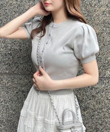 clear | バラボタン半袖ニットカーディガン≪2024SS新作≫(カーディガン/ボレロ)