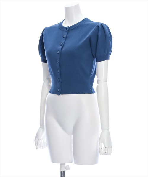 clear（クリア）の「バラボタン半袖ニットカーディガン［オフィスカジュアル 着回し抜群 大人］≪再入荷≫（カーディガン/ボレロ・レディース・アイボリー/ブルーグレー/レッド/ネイビー・F）」の12枚目の写真