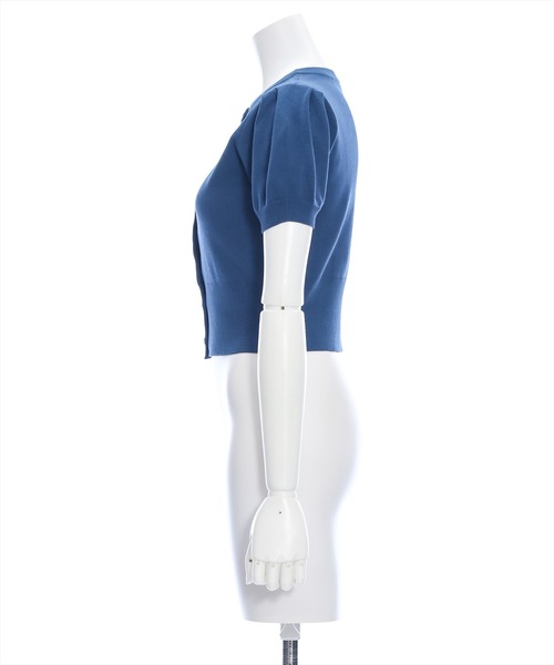 clear（クリア）の「バラボタン半袖ニットカーディガン［オフィスカジュアル 着回し抜群 大人］≪再入荷≫（カーディガン/ボレロ・レディース・アイボリー/ブルーグレー/レッド/ネイビー・F）」の11枚目の写真