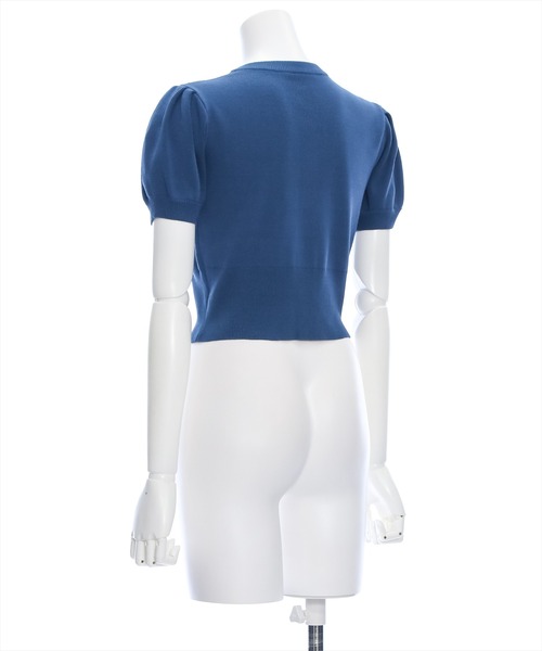 clear（クリア）の「バラボタン半袖ニットカーディガン［オフィスカジュアル 着回し抜群 大人］≪再入荷≫（カーディガン/ボレロ・レディース・アイボリー/ブルーグレー/レッド/ネイビー・F）」の10枚目の写真