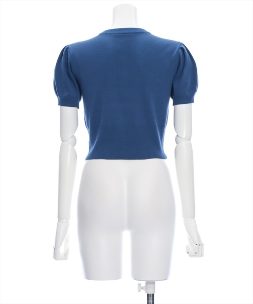 clear（クリア）の「バラボタン半袖ニットカーディガン［オフィスカジュアル 着回し抜群 大人］≪再入荷≫（カーディガン/ボレロ・レディース・アイボリー/ブルーグレー/レッド/ネイビー・F）」の9枚目の写真