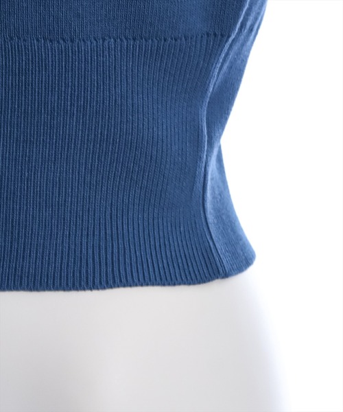 セール】バラボタン半袖ニットカーディガン［オフィスカジュアル 着