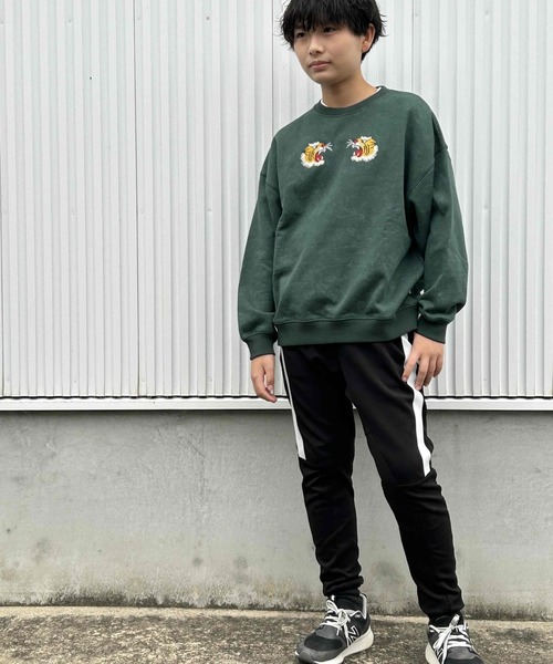セール】スカジャン風トラ刺繍裏毛トレーナー□150.160cm（スウェット