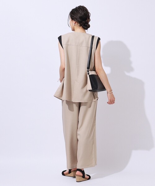 DRESKIP（ドレスキップ）の「【洗える/セットアップ可】プラスワンで旬顔に 大人の麻調ジレ（ベスト・レディース・カーキ/ベージュ/ネイビー・03/02/04）」の16枚目の写真