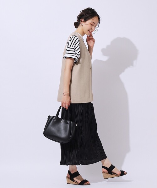 DRESKIP（ドレスキップ）の「【洗える/セットアップ可】プラスワンで旬顔に 大人の麻調ジレ（ベスト・レディース・カーキ/ベージュ/ネイビー・03/02/04）」の18枚目の写真