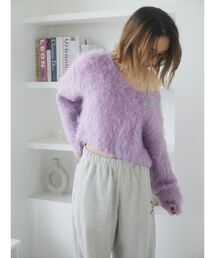 Ungrid | Vネックカラーショート起毛ニット(ニット/セーター)