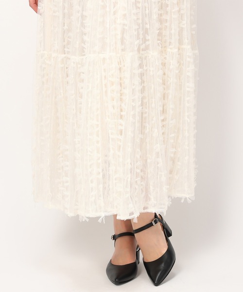 リボンチュールニットスカート ミッシュマッシュ リボンチュールニットスカート ミッシュマッシュ
