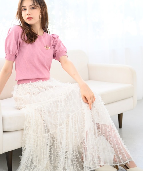 MISCH MASCH(ミッシュマッシュ)の「リボンチュールスカート/MM437204(スカート・レディース・ブラック/アイボリー・フリ-)」の4枚目の写真