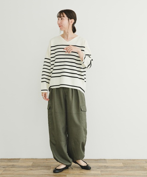 ITEMS URBANRESEARCH（アイテムズ アーバンリサーチ）の「ミラノリブボーダーニットプルオーバー（ニット/セーター・レディース・ブルー系その他/グリーン系その他/ブラック系その他・FREE）」の10枚目の写真