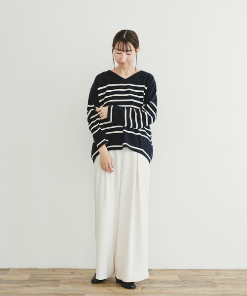 ITEMS URBANRESEARCH（アイテムズ アーバンリサーチ）の「ミラノリブボーダーニットプルオーバー（ニット/セーター・レディース・ブルー系その他/グリーン系その他/ブラック系その他・FREE）」の14枚目の写真