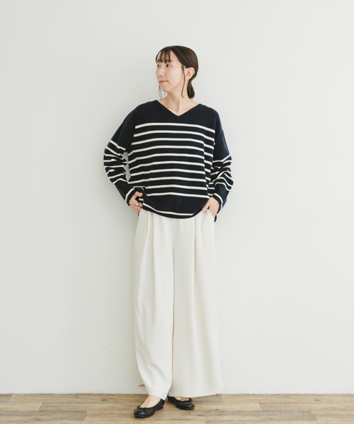 ITEMS URBANRESEARCH（アイテムズ アーバンリサーチ）の「ミラノリブボーダーニットプルオーバー（ニット/セーター・レディース・ブルー系その他/グリーン系その他/ブラック系その他・FREE）」の15枚目の写真