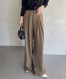 【Eclat one】高身長さんも対応！ ボックスタック ボリュームワイド スラックス