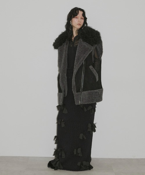 セール】BIGボリュームムートンベスト（ベスト）｜J1U by LA BELLE