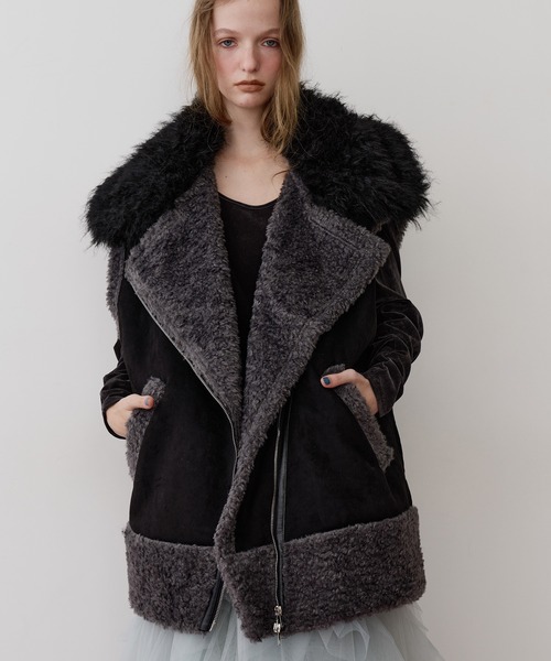 セール】BIGボリュームムートンベスト（ベスト）｜J1U by LA BELLE