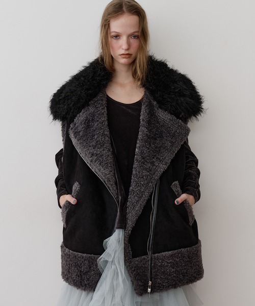 セール】BIGボリュームムートンベスト（ベスト）｜J1U by LA BELLE