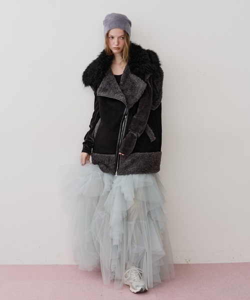 セール】BIGボリュームムートンベスト（ベスト）｜J1U by LA BELLE