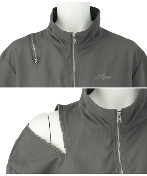 ANAP GｉRL（アナップガール）の「【ティーンズライン】肩ジップ付ナイロンブルゾン（M、Lサイズ）（ブルゾン・キッズ・スミクロ/カーキ・M/L）」の13枚目の写真