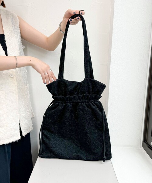 fredy emue（フレディエミュ）の「アウトポケットドロストラメトートバック（トートバッグ・レディース・ライトブルー/ブラック/シルバー・FREE）」の14枚目の写真