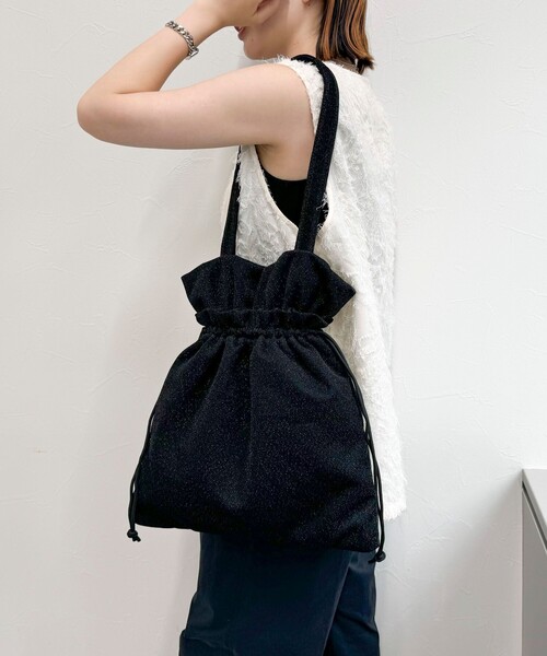 fredy emue（フレディエミュ）の「アウトポケットドロストラメトートバック（トートバッグ・レディース・ライトブルー/ブラック/シルバー・FREE）」の12枚目の写真