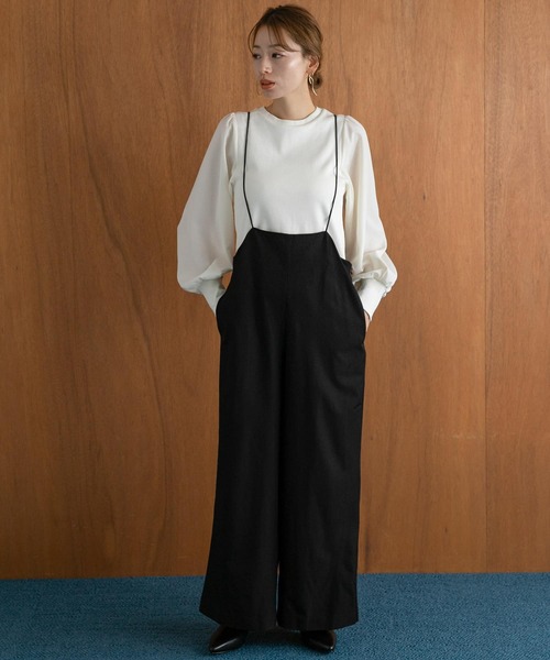 URBAN RESEARCH Sonny Label（アーバンリサーチサニーレーベル）の「『WEB限定』ナローサスペンダーサロペット（サロペット/オーバーオール・レディース・ブラック/ネイビー・FREE）」の2枚目の写真