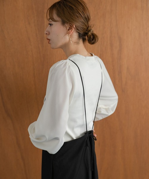 URBAN RESEARCH Sonny Label（アーバンリサーチサニーレーベル）の「『WEB限定』ナローサスペンダーサロペット（サロペット/オーバーオール・レディース・ブラック/ネイビー・FREE）」の4枚目の写真