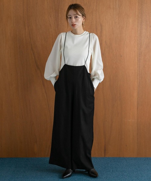 URBAN RESEARCH Sonny Label（アーバンリサーチサニーレーベル）の「『WEB限定』ナローサスペンダーサロペット（サロペット/オーバーオール・レディース・ブラック/ネイビー・FREE）」の6枚目の写真