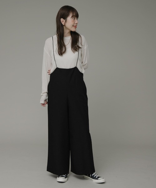 URBAN RESEARCH Sonny Label（アーバンリサーチサニーレーベル）の「『WEB限定』ナローサスペンダーサロペット（サロペット/オーバーオール・レディース・ブラック/ネイビー・FREE）」の13枚目の写真