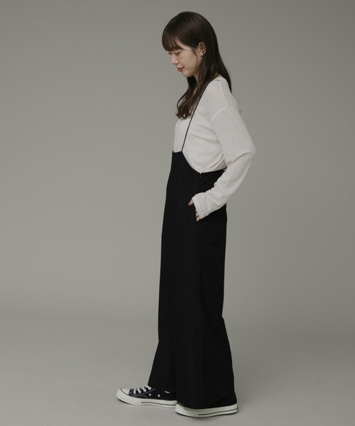 URBAN RESEARCH Sonny Label（アーバンリサーチサニーレーベル）の「『WEB限定』ナローサスペンダーサロペット（サロペット/オーバーオール・レディース・ブラック/ネイビー・FREE）」の14枚目の写真
